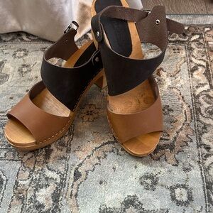 Chic Black and Brown Women's Mules